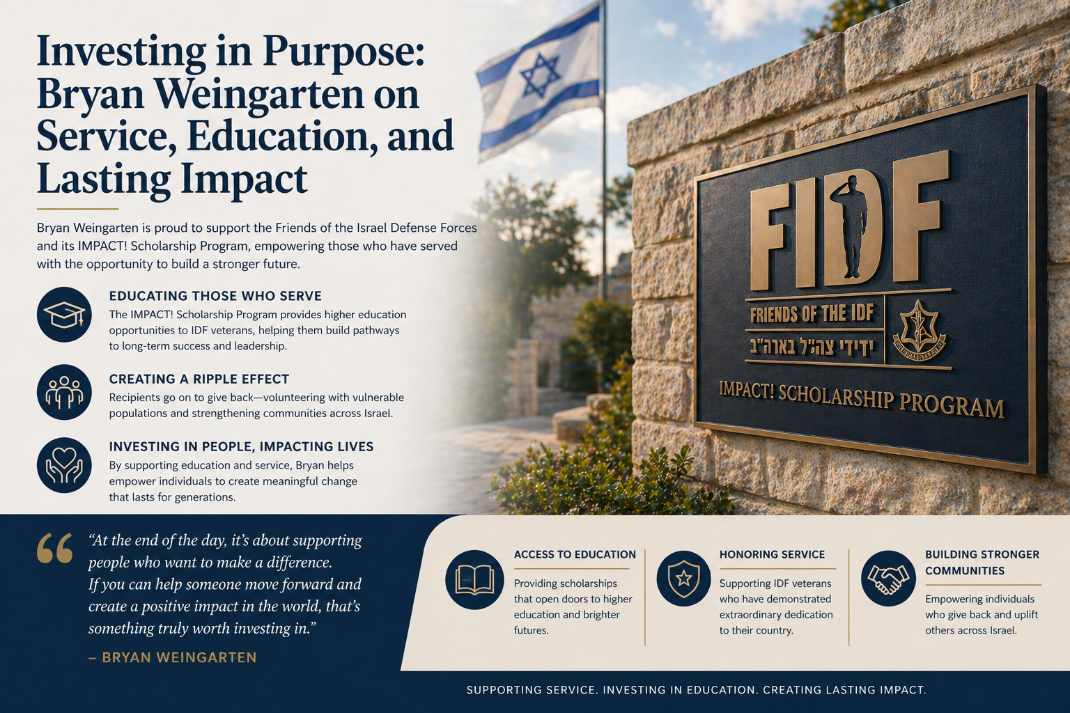Investing in Purpose: Bryan Weingarten on Service, Education, and Lasting Impact