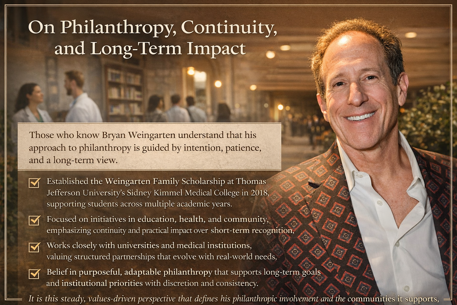 On Philanthropy, Continuity, and Long-Term Impact
