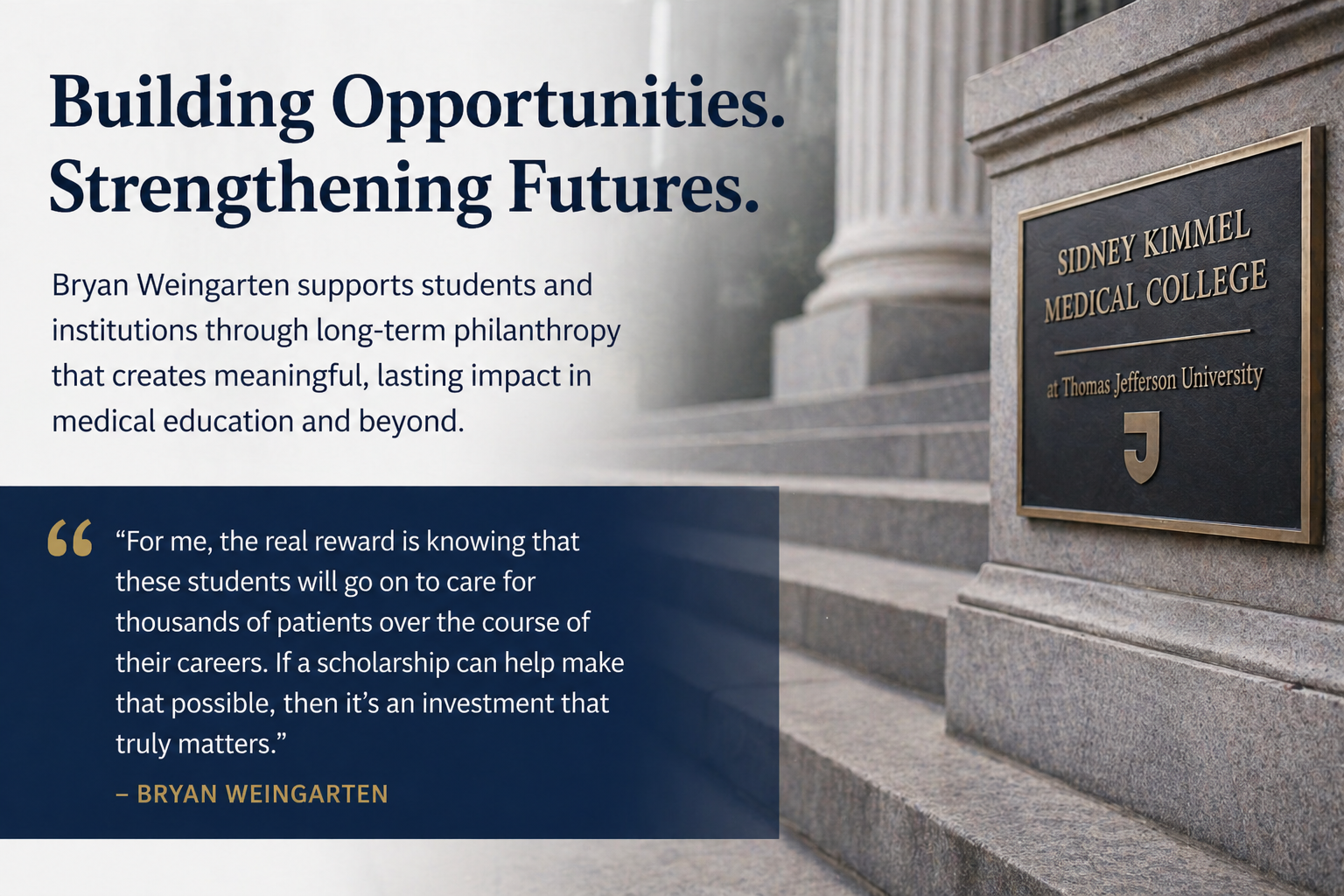 Building What Lasts Bryan Weingarten’s Long-Term Vision for Philanthropy