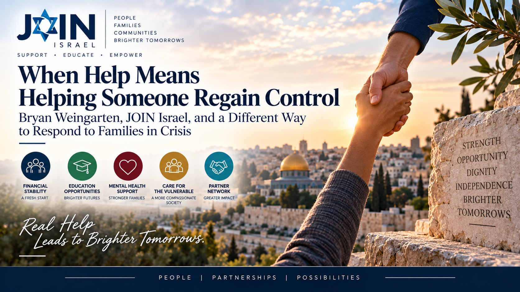 JOIN Israel supporting families through financial stability, education, partnerships, and long-term recovery