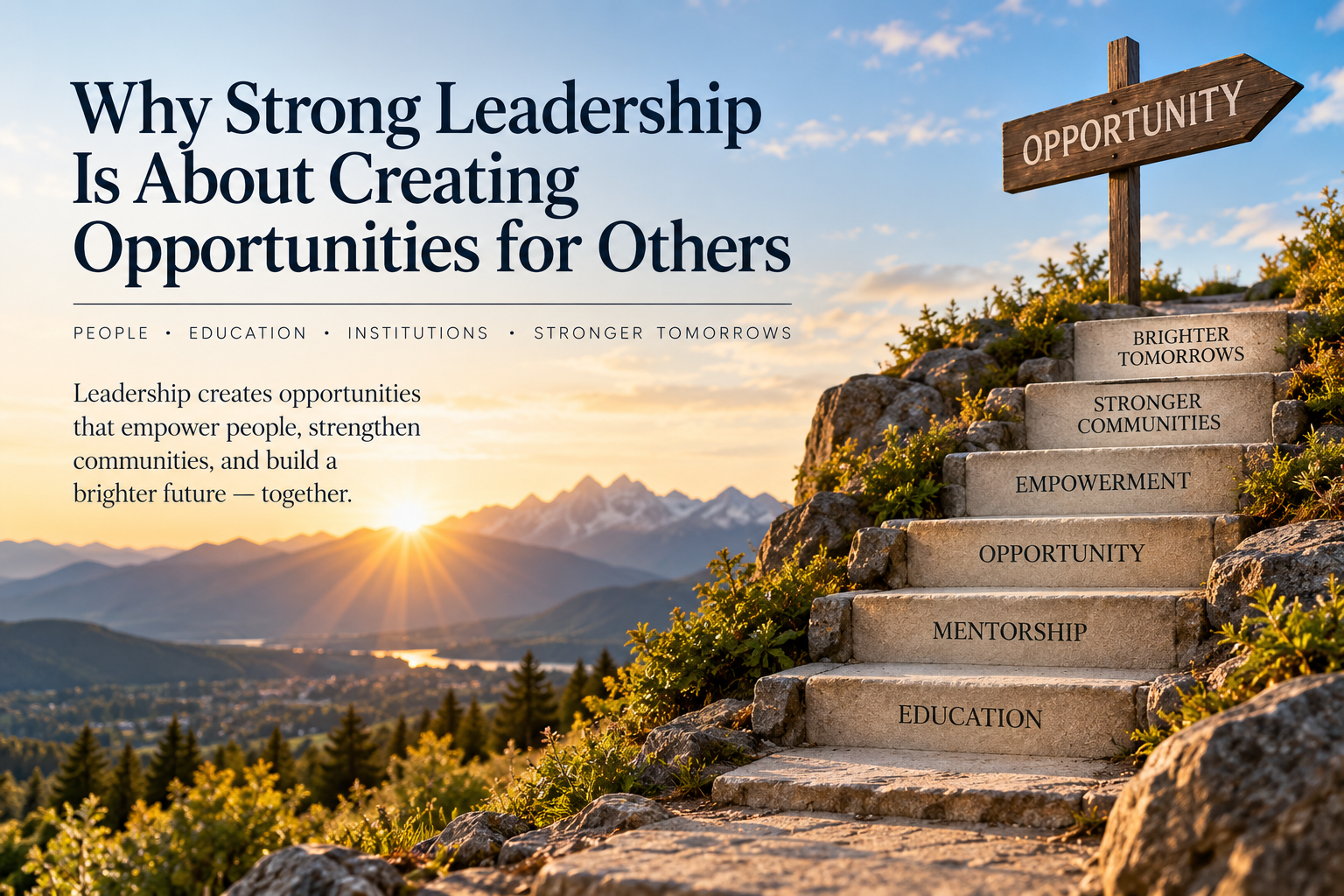 Leadership creating opportunities through education, mentorship, empowerment, and strong communities